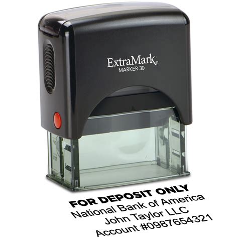 Buy ExtraMark Bank Deposit Stamp - 4 Lines Personalized Stamp ...