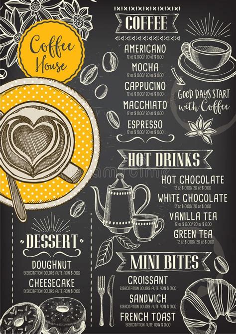 Coffee restaurant cafe menu, template design. Coffee restaurant ...