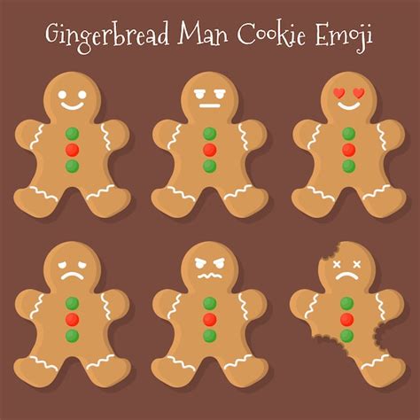 Premium Vector | Gingerbread man cookie emoji