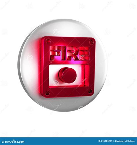 Red Fire Alarm System Icon Isolated on Transparent Background. Pull ...