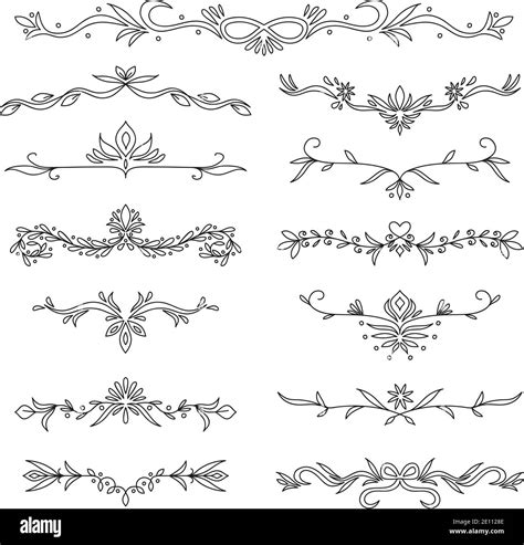 Fancy sketch text dividers or elegance separator set. Can be used as ...