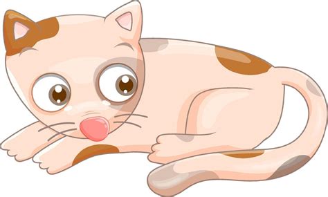 White cat laying down cartoon animal 8683427 Vector Art at Vecteezy