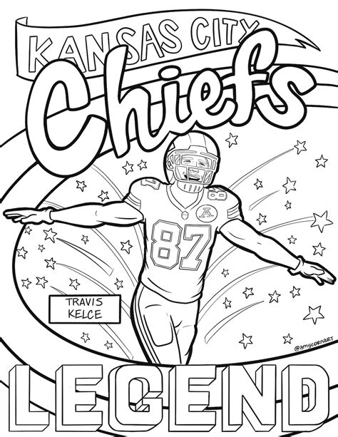 Kansas City Chiefs Travis Kelce Color Page | Etsy Israel