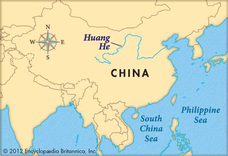 Huang He River On World Map | Tourist Map Of English