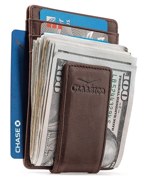 Claasico - Money Clip Leather Wallet For Men Slim Front Pocket RFID ...