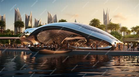 Premium Photo | Futuristic dubai city background architecture