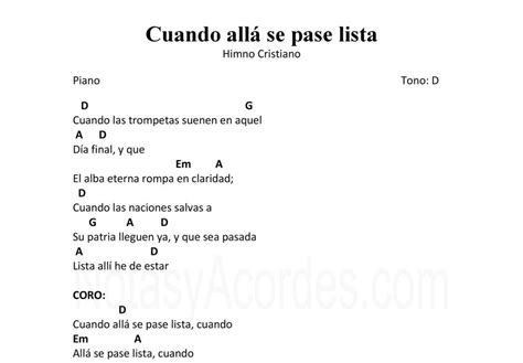 ACORDES de HIMNOS CRISTIANOS (PDF) | Canciones con acordes