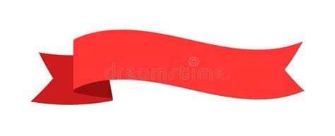 Curved Wavy Red Banner Ribbon Vector Design on White Stock Vector ...