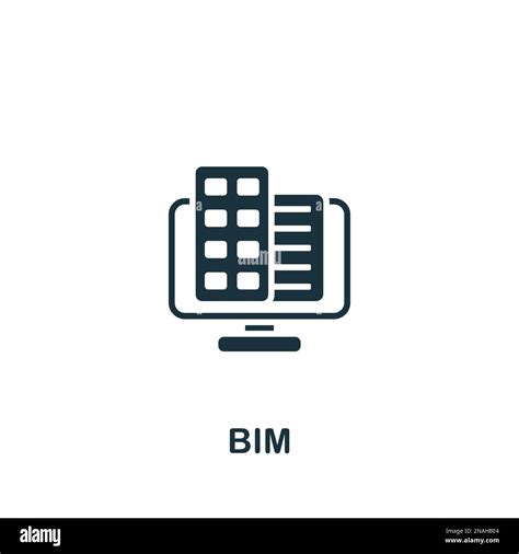 BIM icon. Monochrome simple sign from digitalization collection. BIM ...