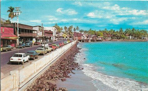 LAHAINA MAUI HAWAII WATER FRONT STREET& SEA WALL POSTCARD 1980 | eBay ...