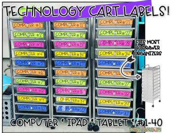 10 drawer cart labels- Technology Cart Labels by Kristi DeRoche | TpT