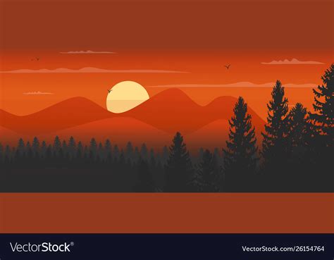 Sunset mountain background Royalty Free Vector Image