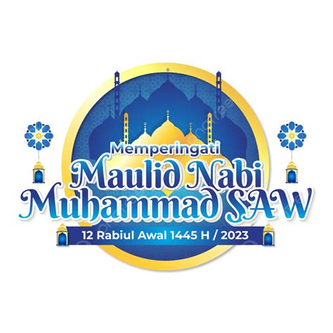 Greeting Card Of Maulid Nabi 1445 H Year 2023 Vector, Birthday Of The ...