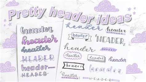 Pretty and aesthetic header / title ideas | how to have pretty notes ...