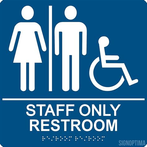 SignOptima™️ ADA Compliant Staff Only Restroom Sign With Braille II