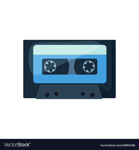 Vintage cassette tape flat Royalty Free Vector Image