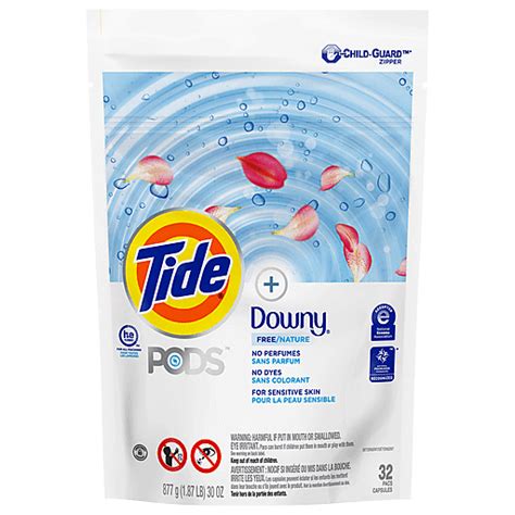 Tide Detergent, + Downy Free/Nature, Pods 32 ea | Liquid | Superlo Foods