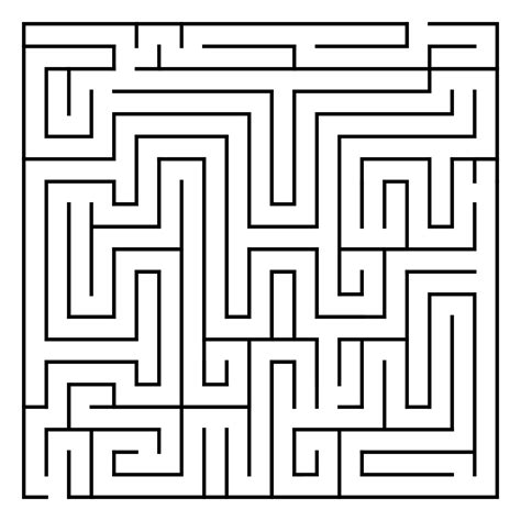 Vector square maze template. Blank black and white geometric labyrinth ...