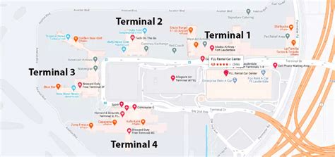 Terminals map Fort Lauderdale Airport : General Scheme