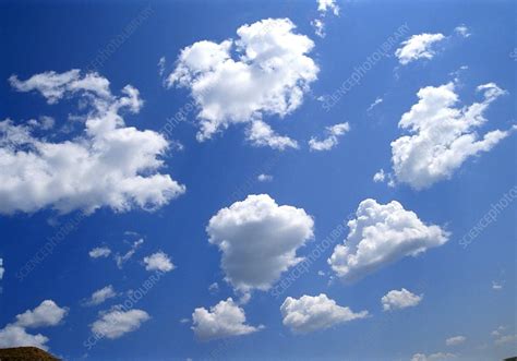 Typical young cumulus clouds during fair weather - Stock Image - E120 ...