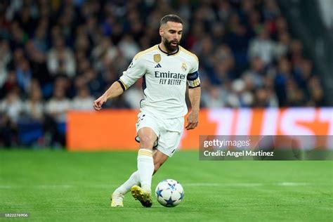 Daniel Carvajal of Real Madrid controls the ball during the UEFA ...