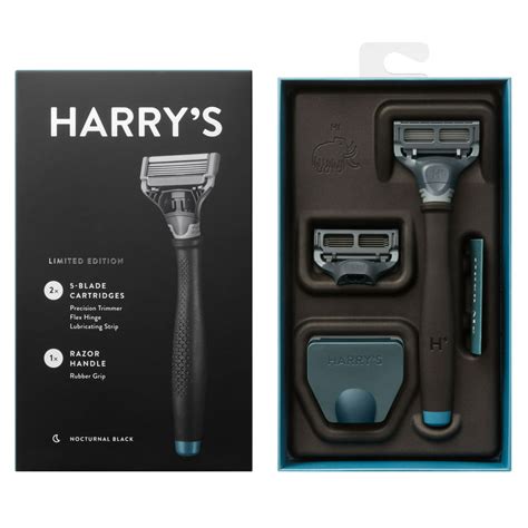 Harry's Men's Razor with 2ct Blade Cartridges - Nocturnal Black ...