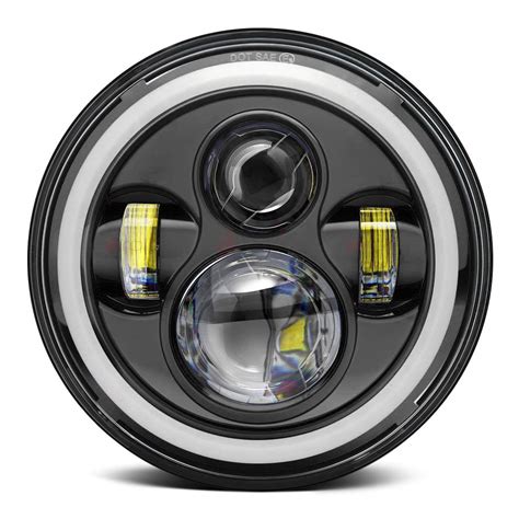 Biroller BR7IH1P 7 Inch Round LED Headlight with Full Ring Hi/Lo Beam ...