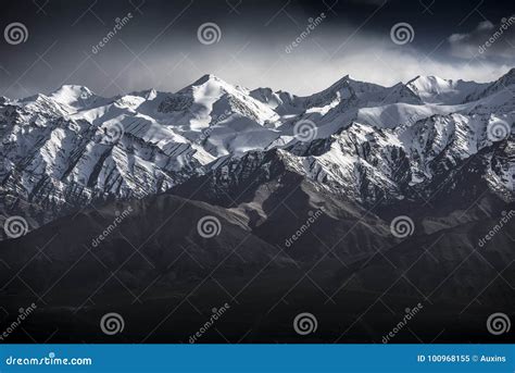 Winter Landscape Snow Mountain with Blue Sky from Leh Ladakh India ...