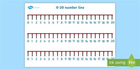 Numbers 0 to 20 on a Line - Maths Counting Resource