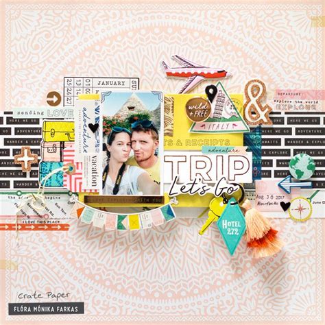 Here + There: Travel Layout | Scrapbook paper crafts, Crate paper ...