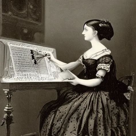 Ada Lovelace programming the Analytical Engine, 1843 | Stable Diffusion