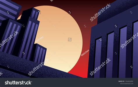 Illustration Cartoon Cityscape Night Comic Book Stock Vector (Royalty ...