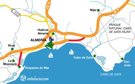 Maps of the city of Almeria, Andalucia, Southern Spain