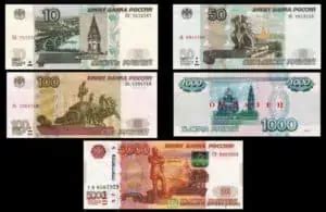 Russian Ruble currency note denominations