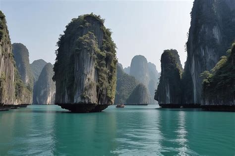 Premium Photo | Ha long bay unique limestone rock islands and karst ...