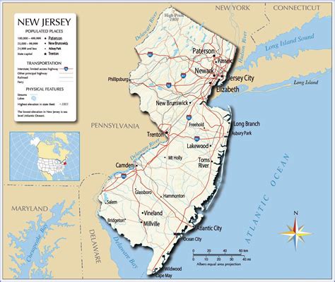 Mapas Detallados de Nueva Jersey para Descargar Gratis e Imprimir