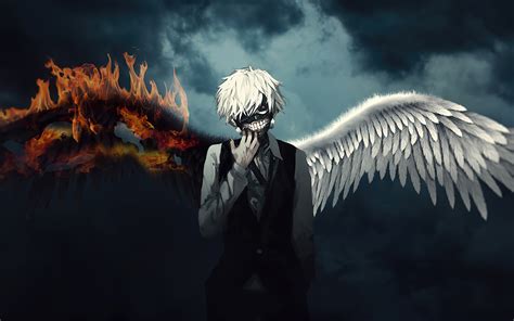 2880x1800 Resolution Ken Kaneki Fire Wings Macbook Pro Retina Wallpaper ...