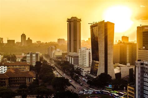 Golden Sunset in the City | Nairobi city, Kenya, Kenya africa