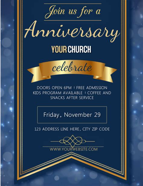 Free Church Anniversary Flyer Templates