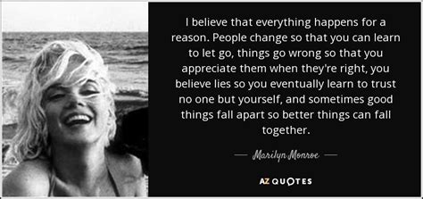 Marilyn Monroe Quotes Everything Happens For A Reason - Hannie Margaretta