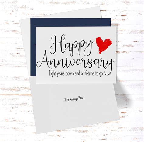 8th Anniversary Card 8th Anniversary Gift Eighth Anniversary - Etsy