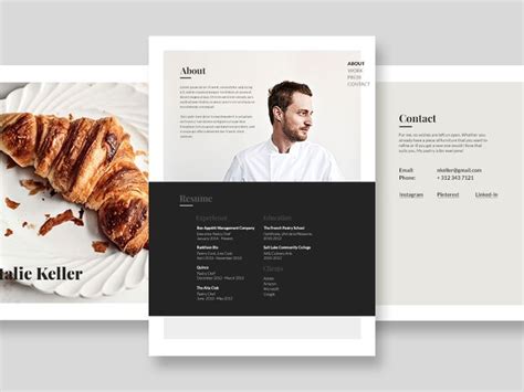 an image of a website page with food items on the front and back pages ...