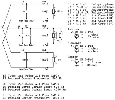 3-Way Crossover Speaker Circuit - Electronic Circuit