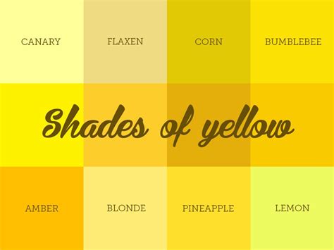 11 Commonly Used Shades of Yellow