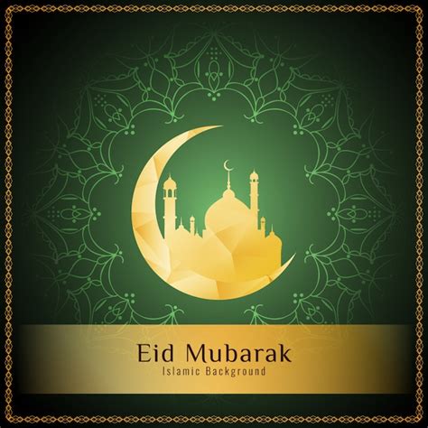 Free Vector | Elegant green eid mubarak design