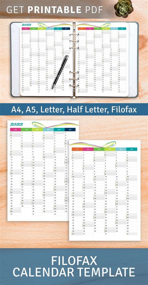 Pin on Filofax Planner Template Printable