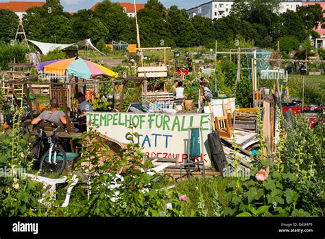 Community garden project at Tempelhof Park former airport in Berlin ...