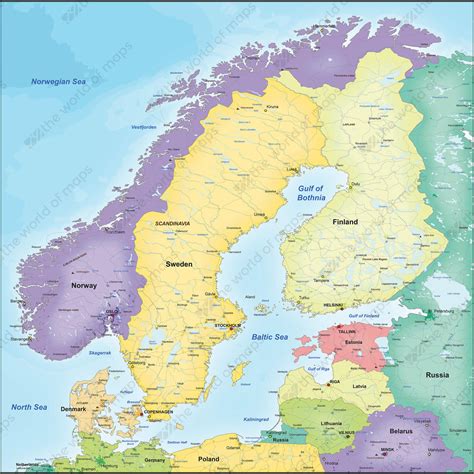 Map of Scandinavia Digital Prints Art & Collectibles trustalchemy.com