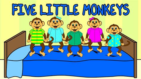 Five Little Monkeys Jumping On The Bed Songs For Kids