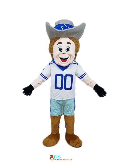 Rowdy Dallas Cowboy Mascot Costume Adult Size Full Body Fancy Dress ...